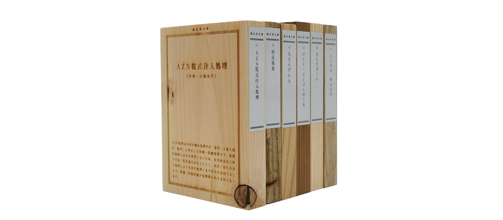 触れる、比べる 樹種・加工処理の木材サンプル｜森未来文庫【eTREE】